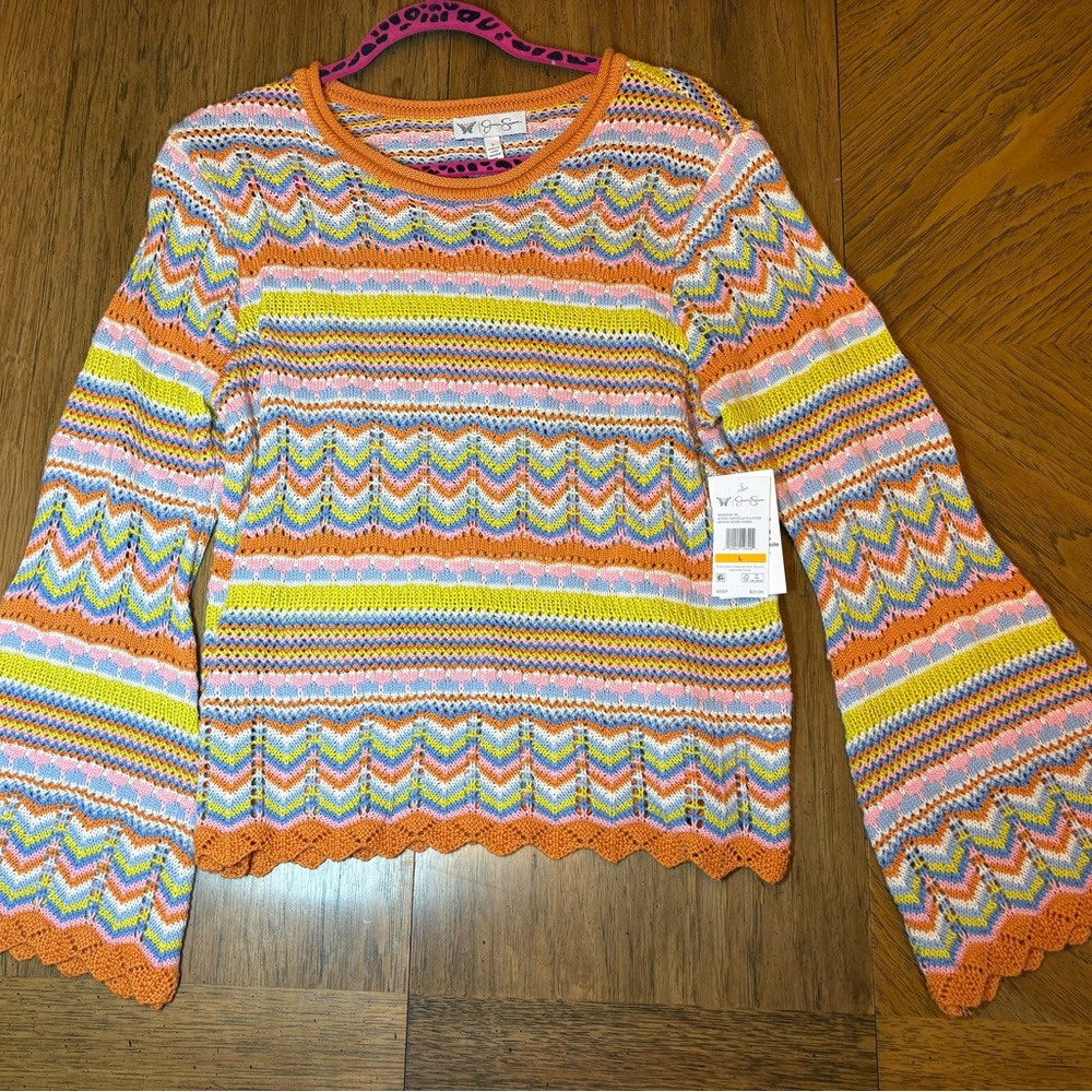 Jessica Simpson Multicolor Chevron Sweater